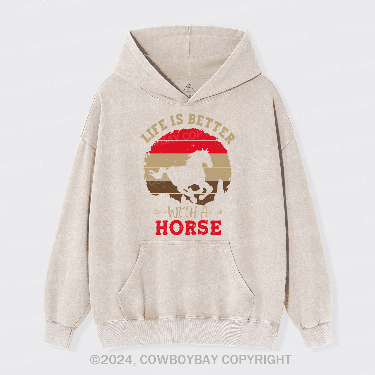 Life Is Better With A Horse Garment-Dye Hoodies