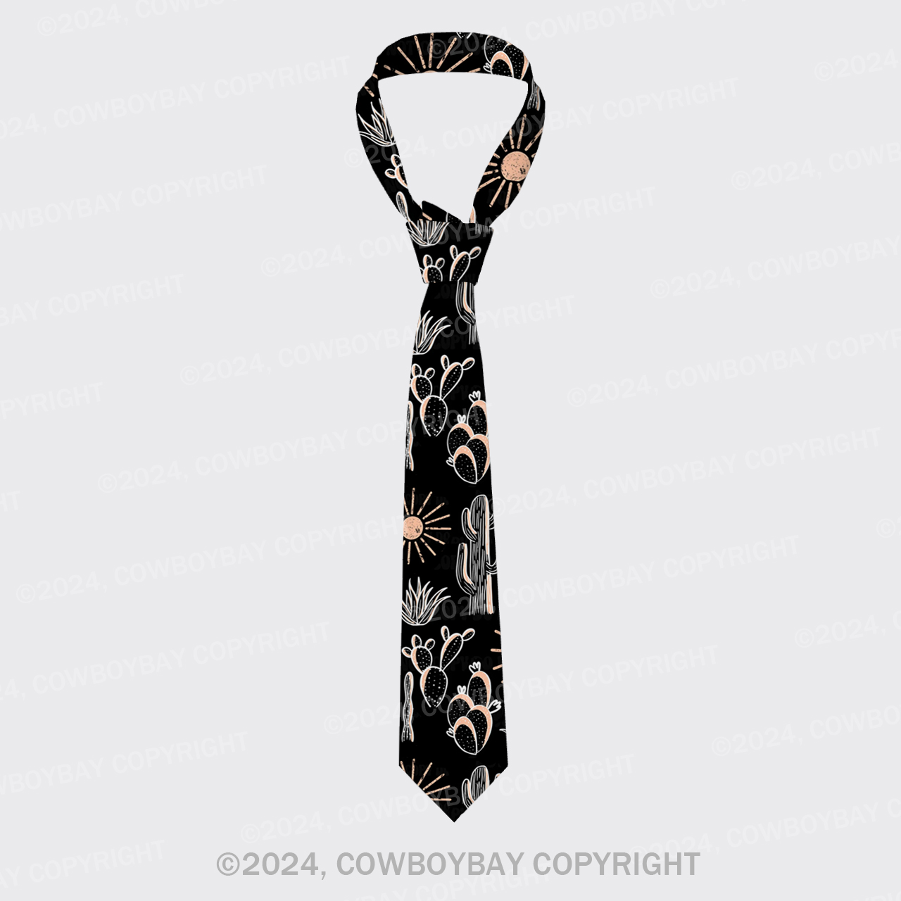Western Cactus Silk Necktie