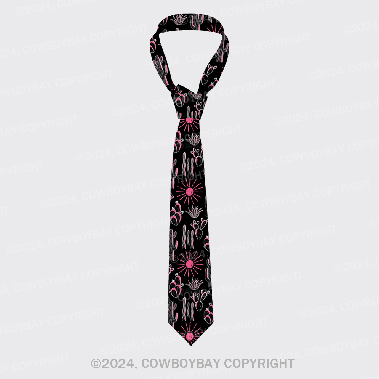 Bold Western Cactus Silk Necktie