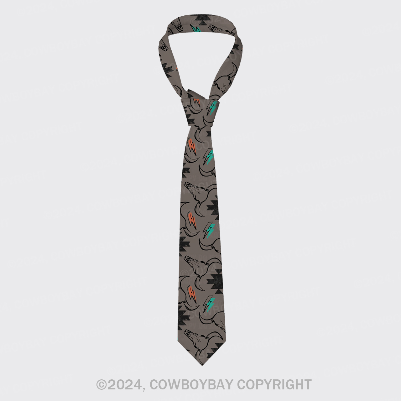 Cow Skull Silk Necktie
