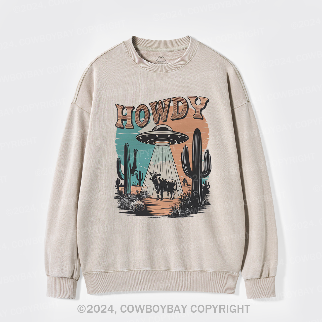 Western UFO,HOWDY Washed Sweatshirts
