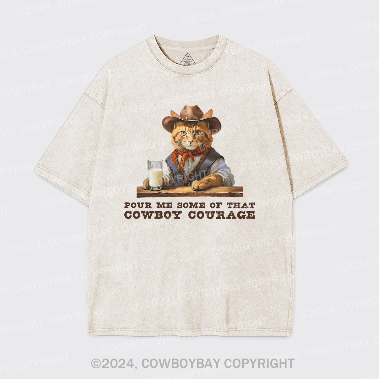 Pour Me Some Of That Cowboy Courage Garment-dye Tees