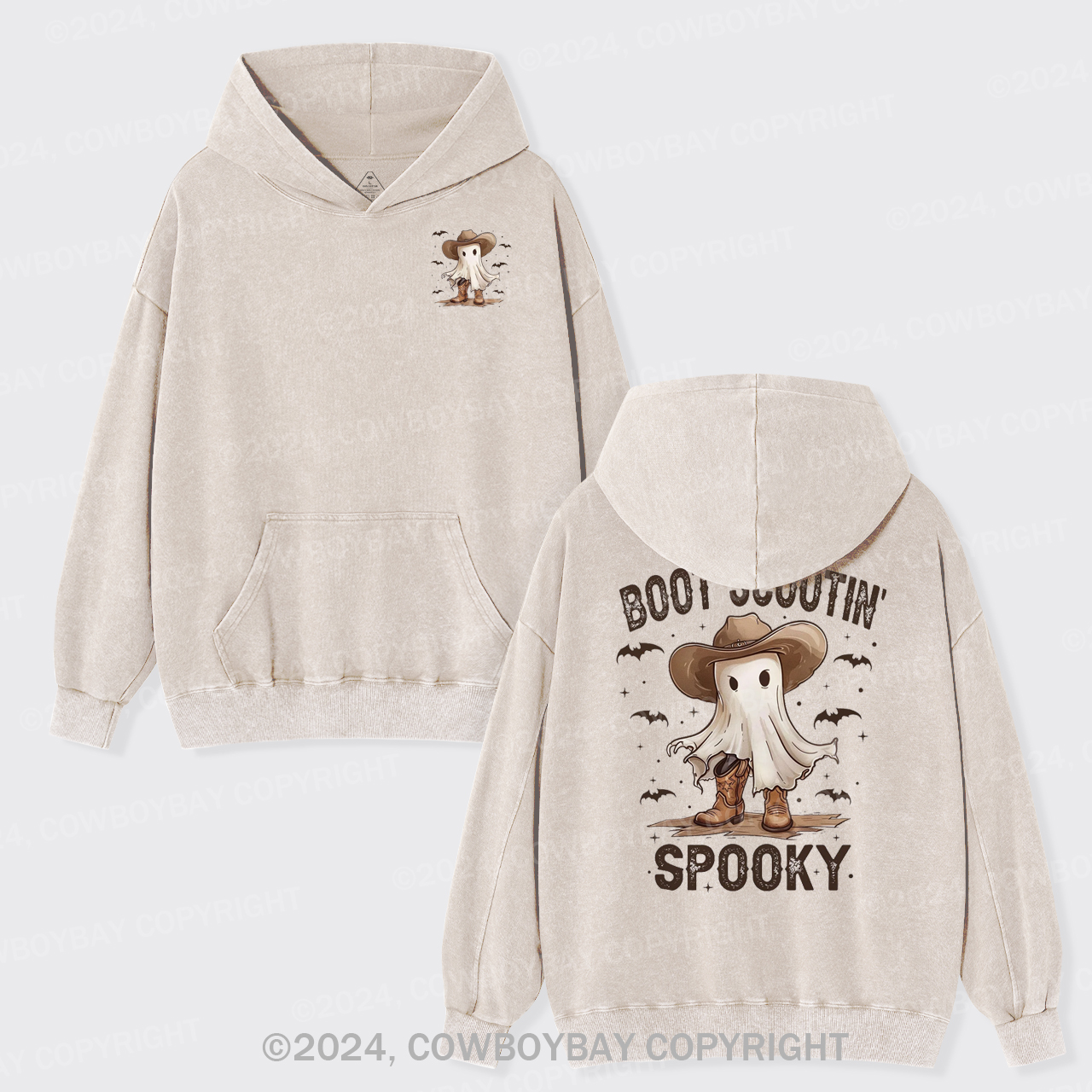 The Ghost Has To Pass The Halloweens Garment-Dye Hoodies