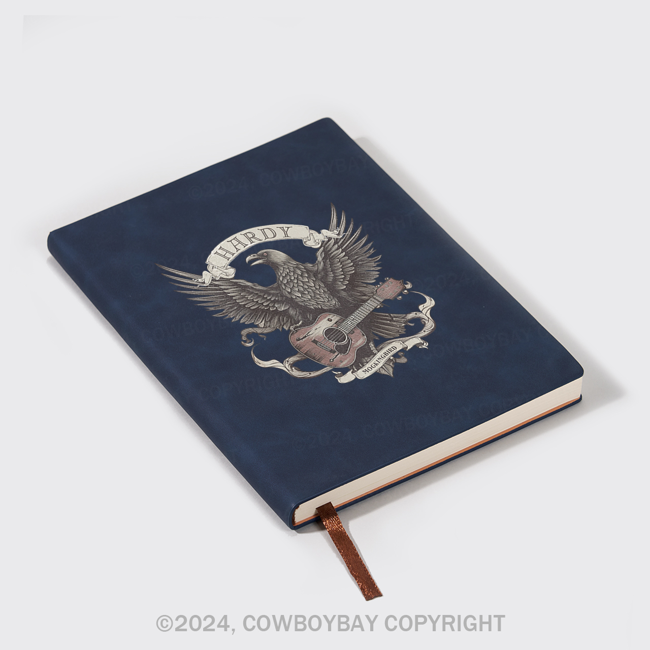 A5 Vintage Sheepbark Notebook-Hardy Vintage Crow Western Country Music