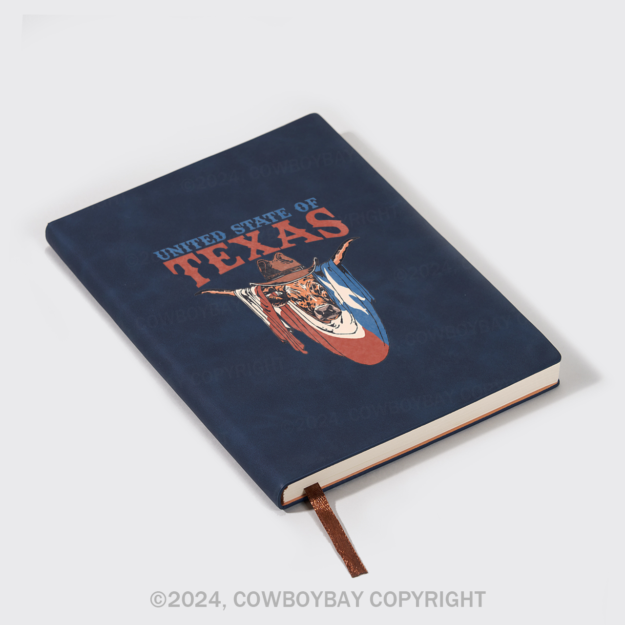 A5 Vintage Sheepbark Notebook-UNITED STATE OF TEXAS