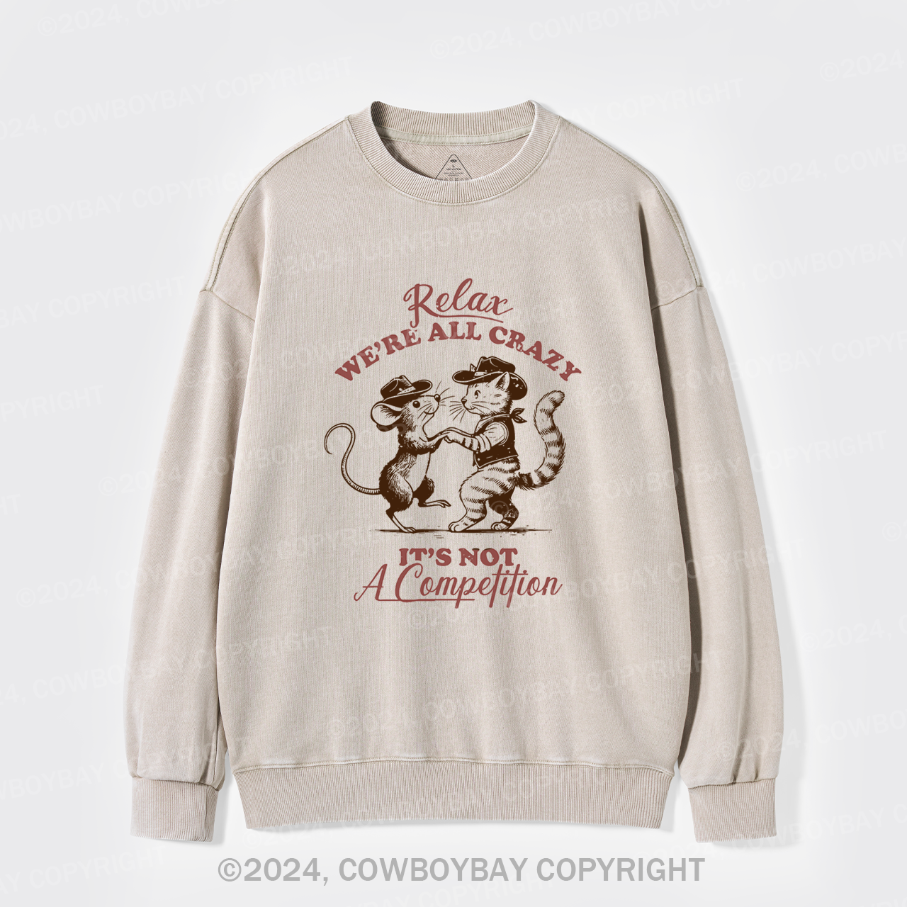 Relax We're All Crazy It's Not A Competition Washed Sweatshirts