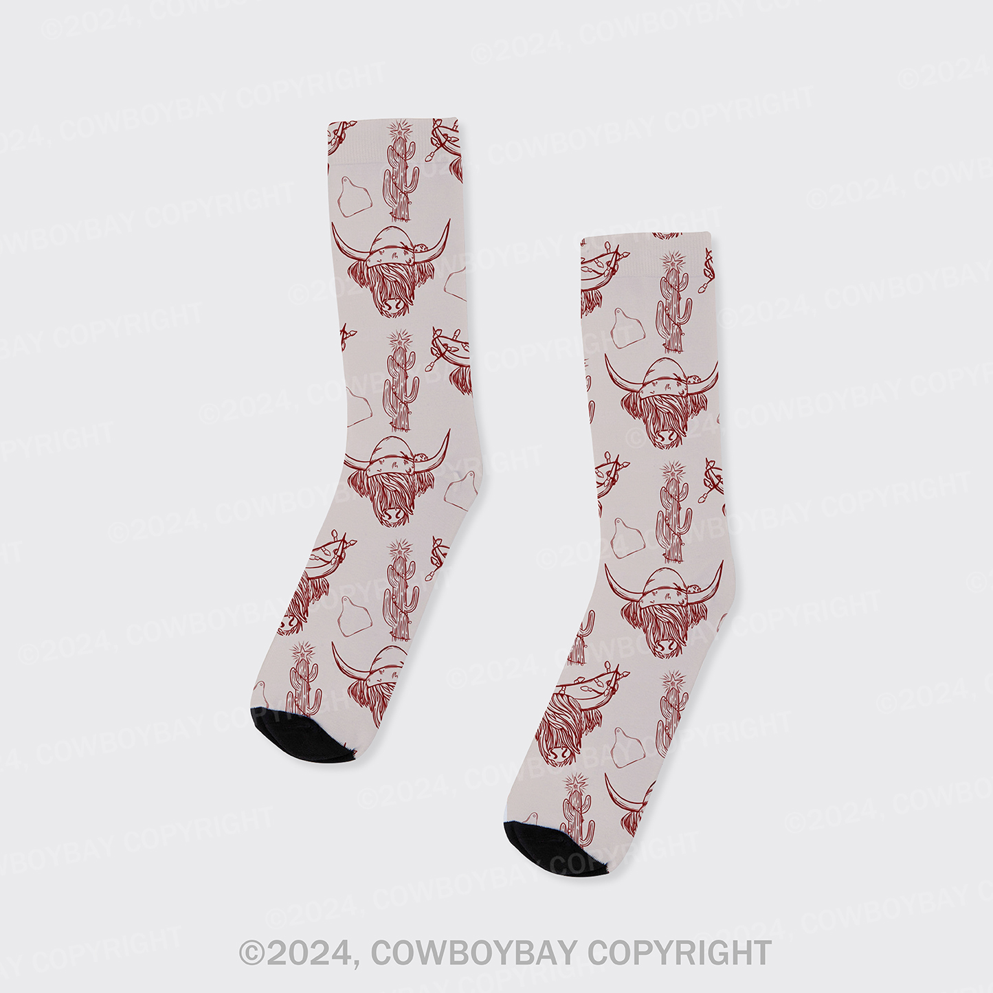 Christmas Highland Printed Cotton Socks