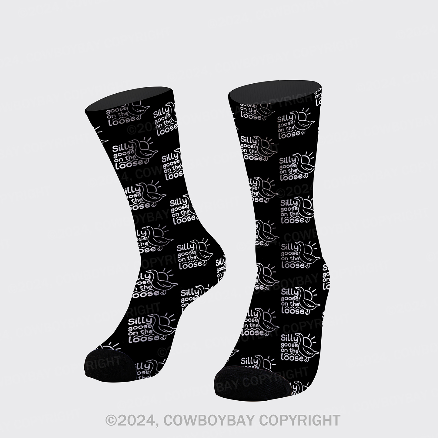 Silly Goose On The Loose Printed Cotton Socks