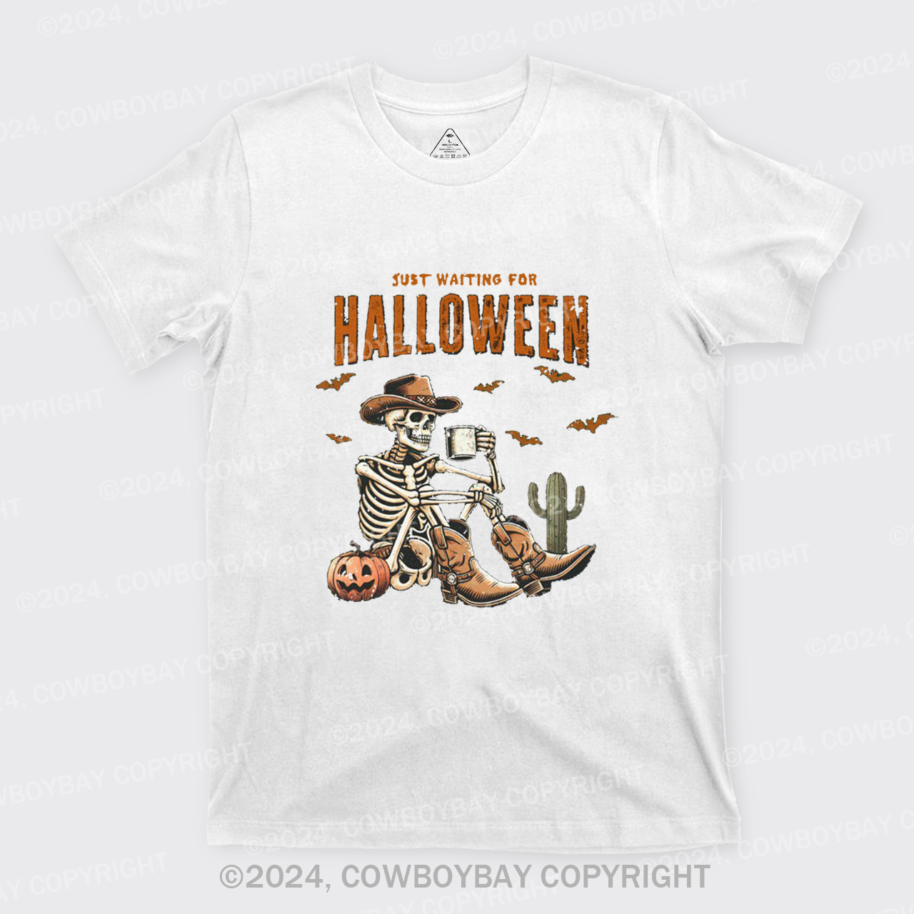Western Skeleton Waiting for Halloween T-Shirts