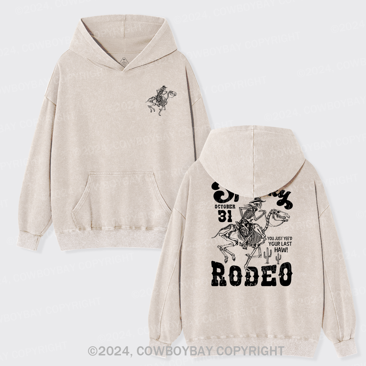 A Spooky Rodeo Garment-Dye Hoodies