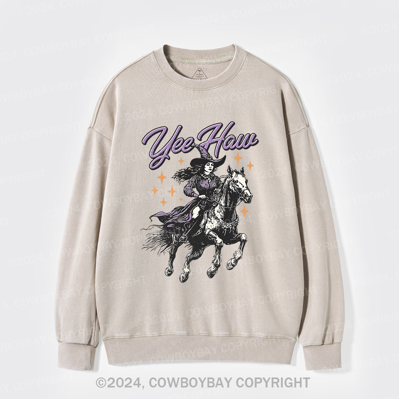 Yee Haw,Halloween Cowgirl Washed Sweatshirts