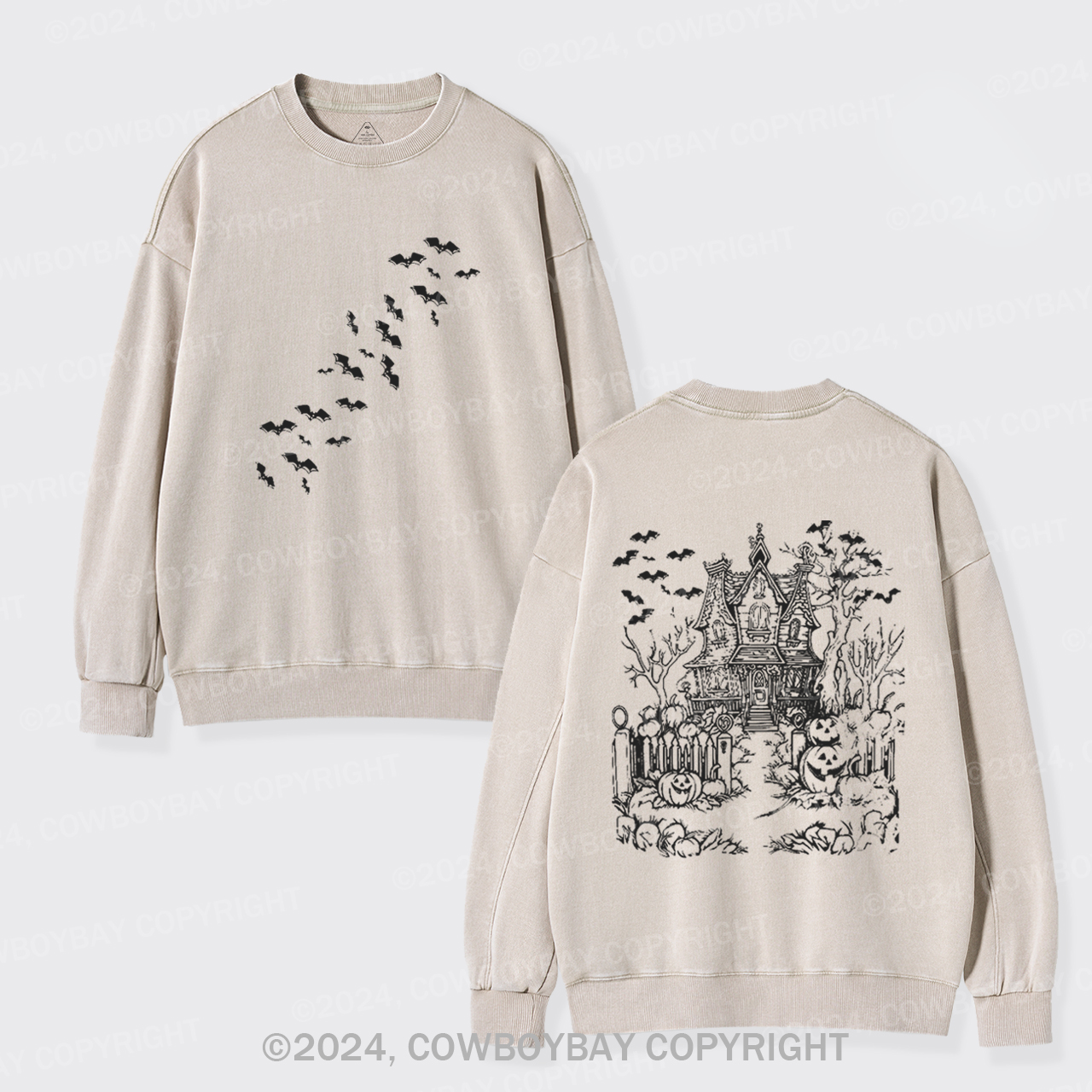 Haunted House,Welcome To Your Presence Washed Sweatshirts