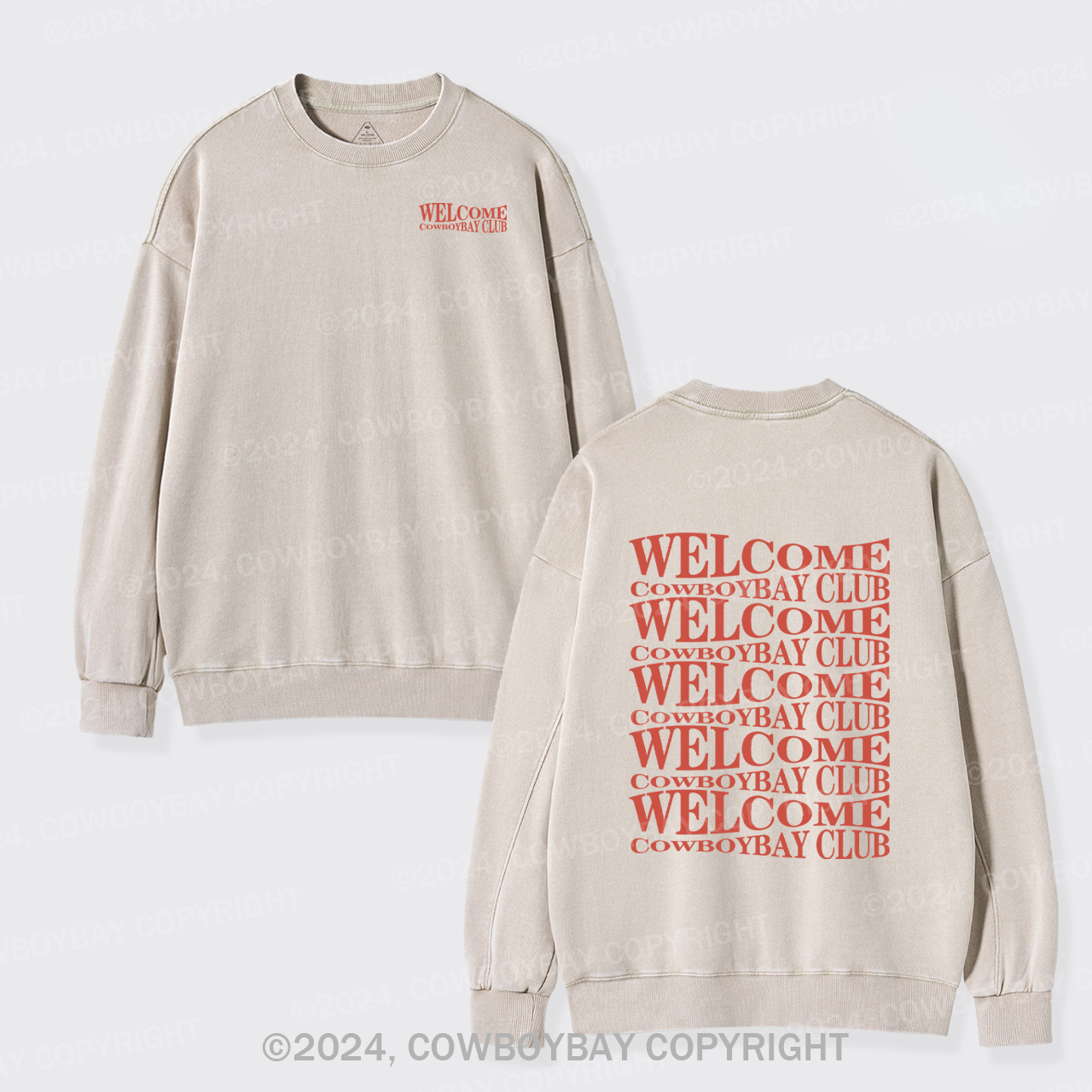 Welcome Cowboybay Club Washed Sweatshirts