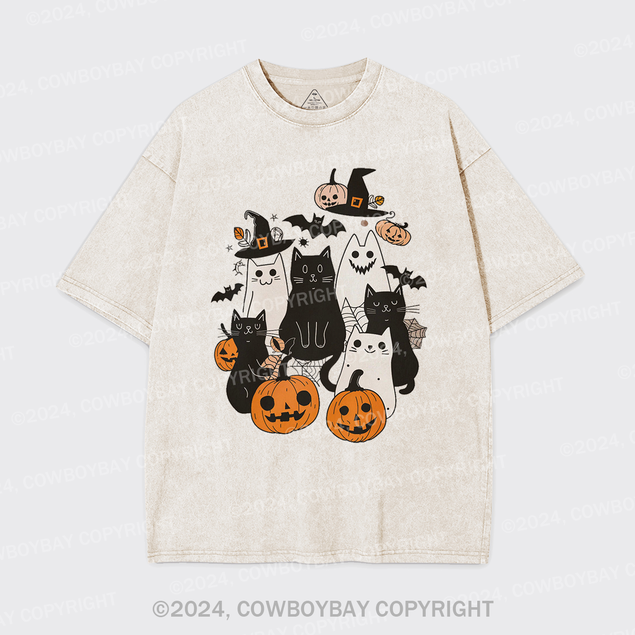 Halloween Cute Ghost Boo Garment-dye Tees