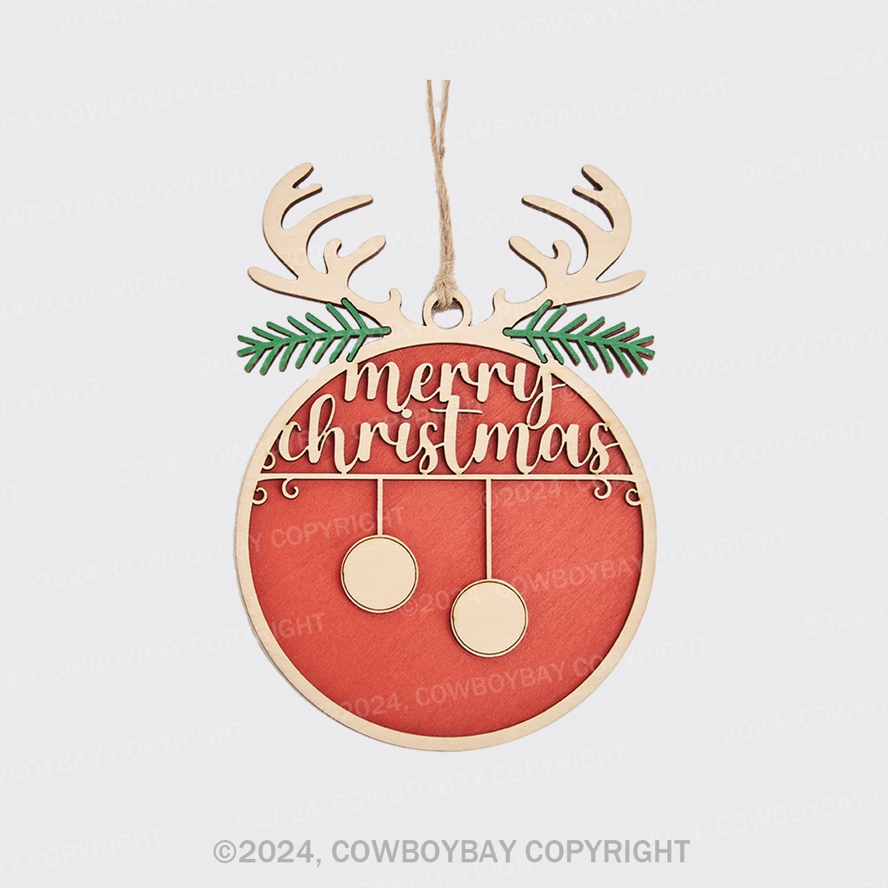 Personalized Wooden Elk Christmas Ornament