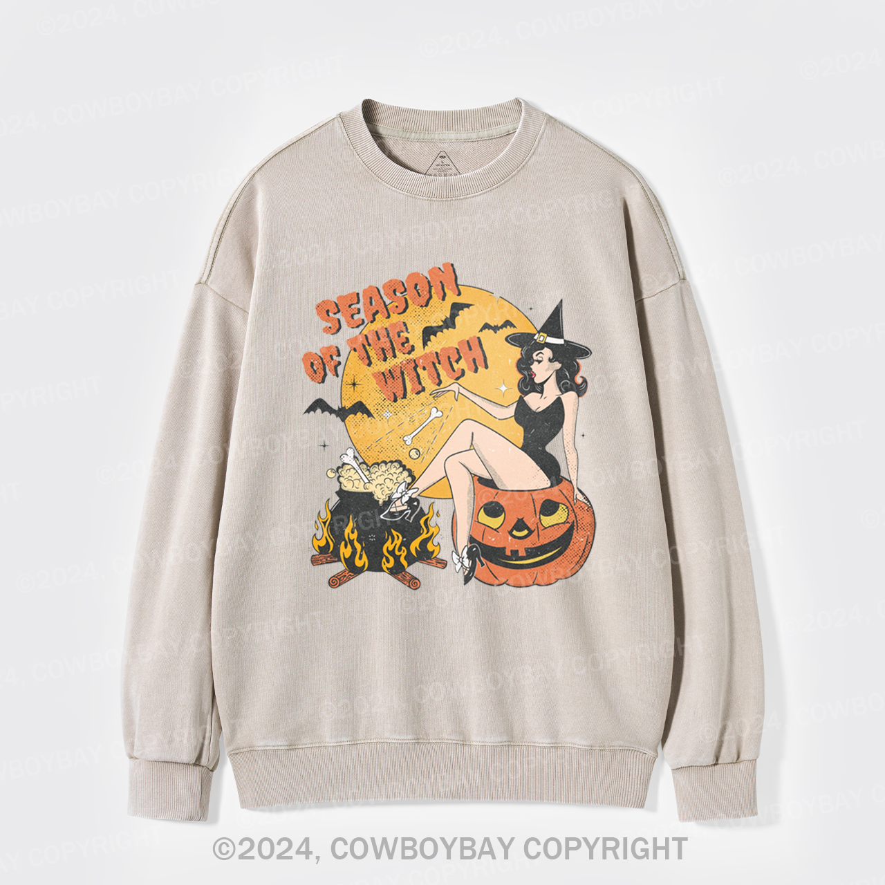 Season Of The Witch Halloween Washed Sweatshirts