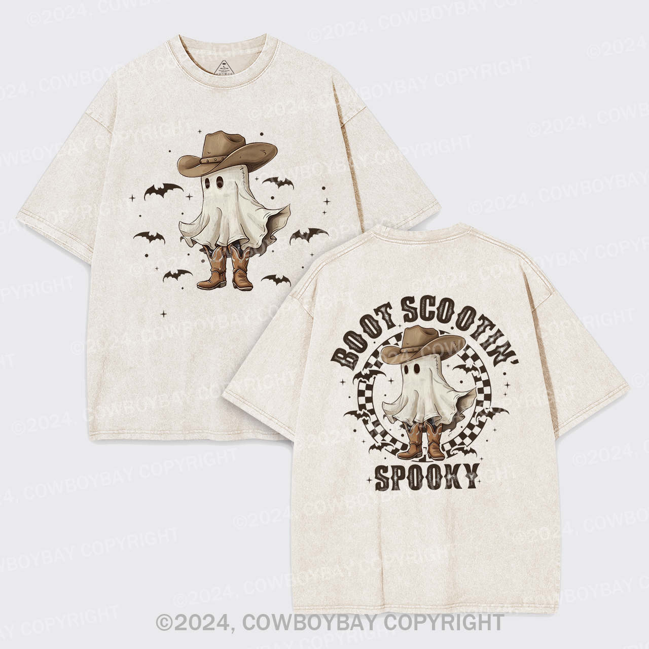Western Halloween Boot Scoot Spooky Garment-dye Tees