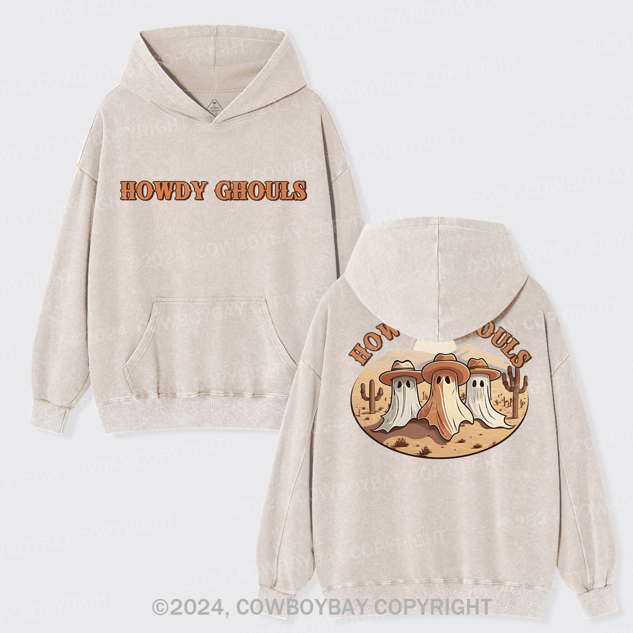 Howdy Ghouls Cute Spooky Garment-Dye Hoodies