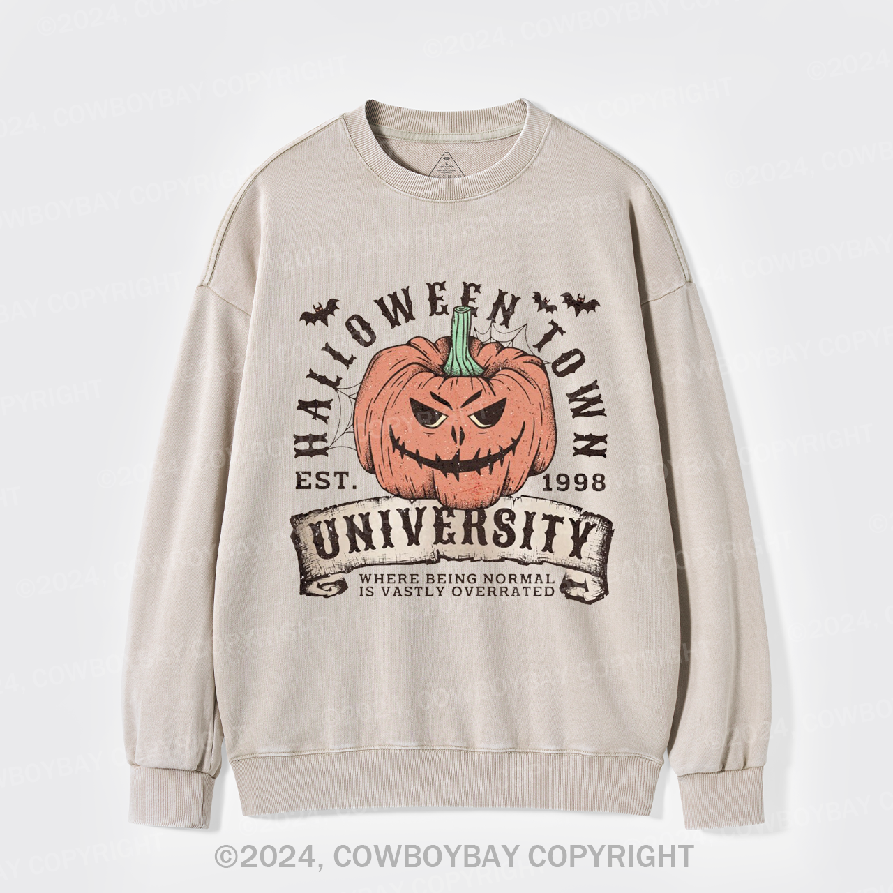 Halloween Town Fall Pumpkin Washed Sweatshirts