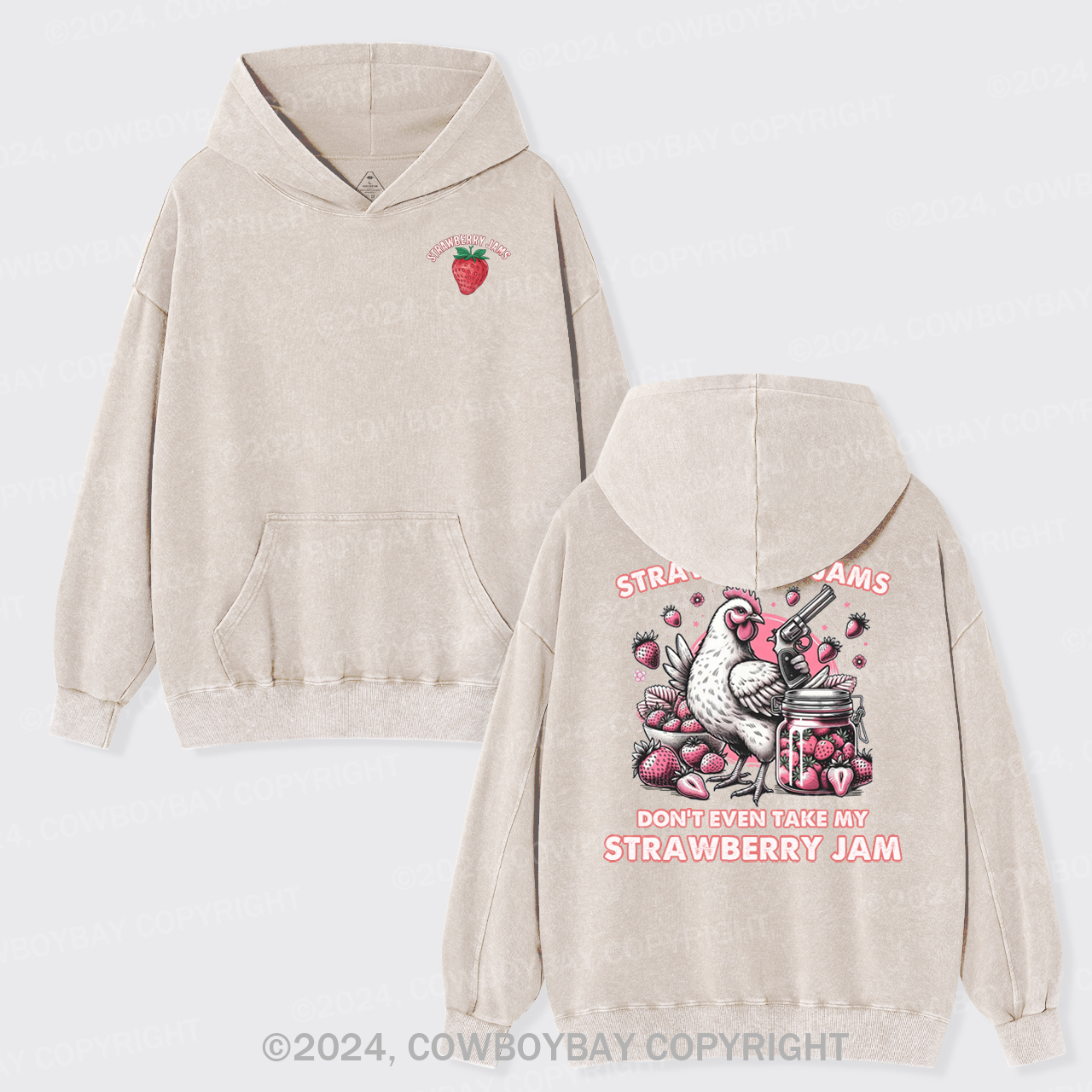 Don't Even Take My Strawberry Jam Garment-Dye Hoodies