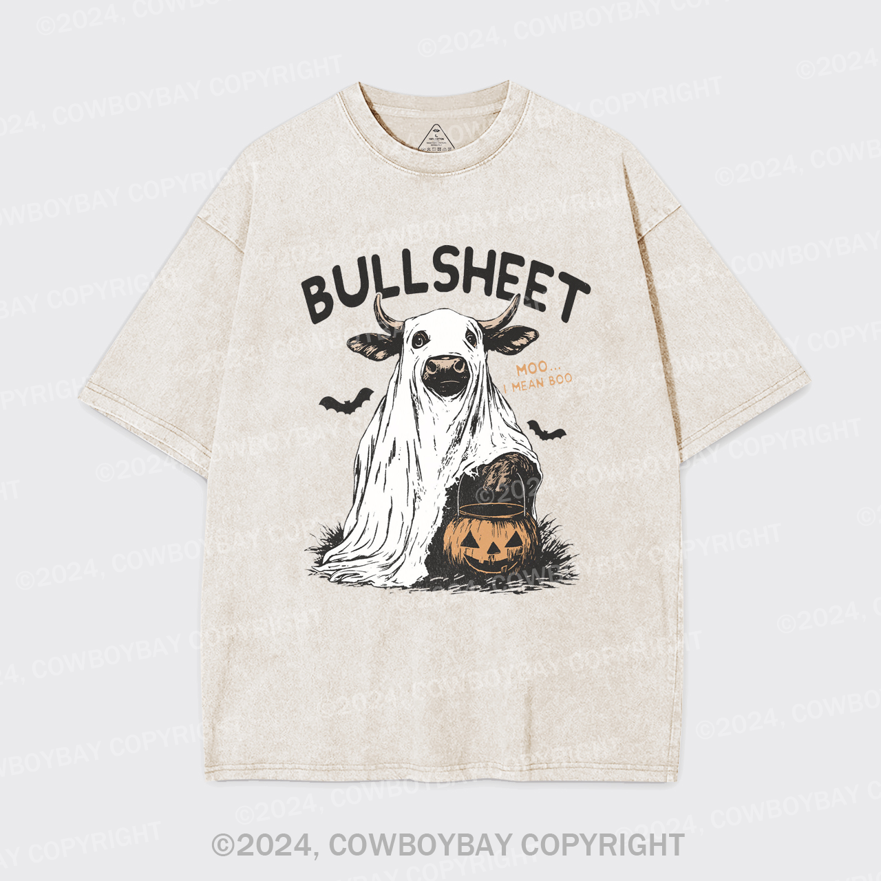 Funny Halloween Bullsheet Garment-dye Tees