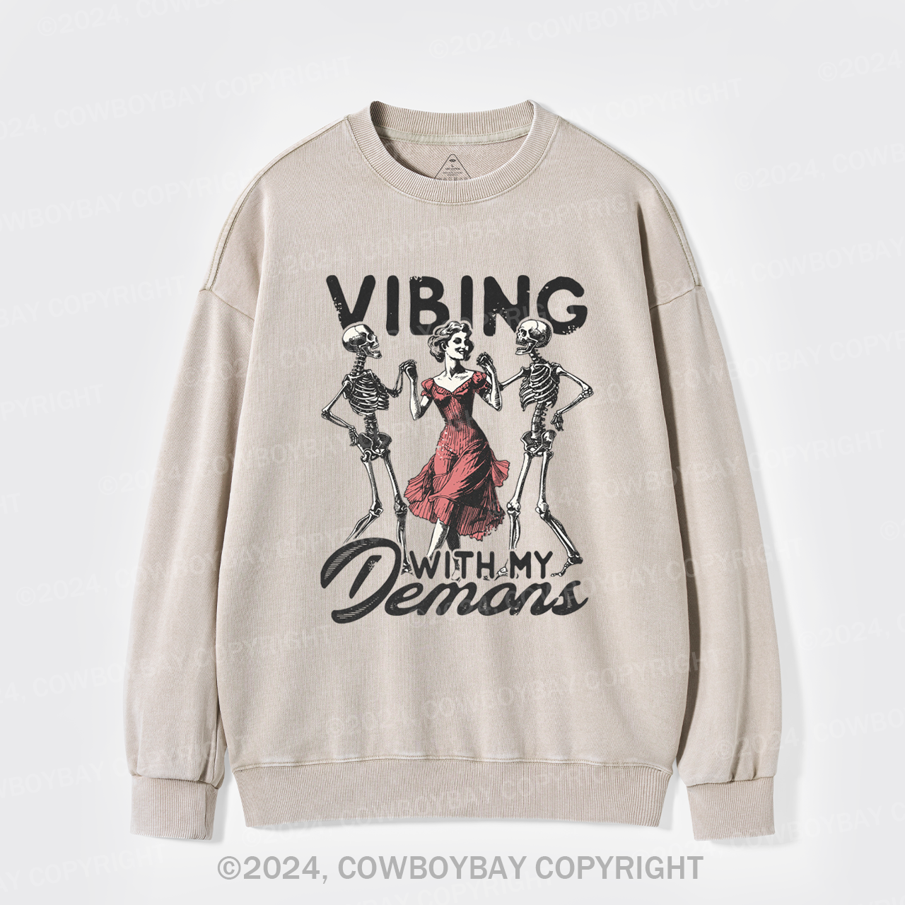 Vibing With My Demons Washed Sweatshirts