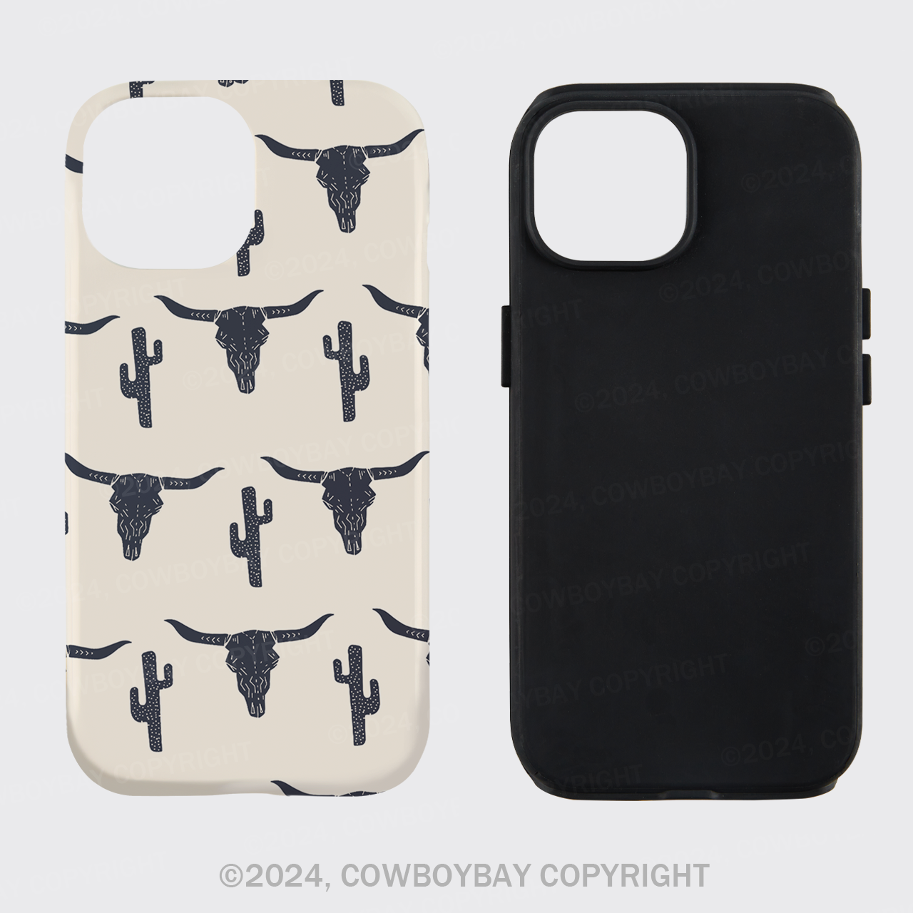 Western Cow Bones And Cactus Phone Case