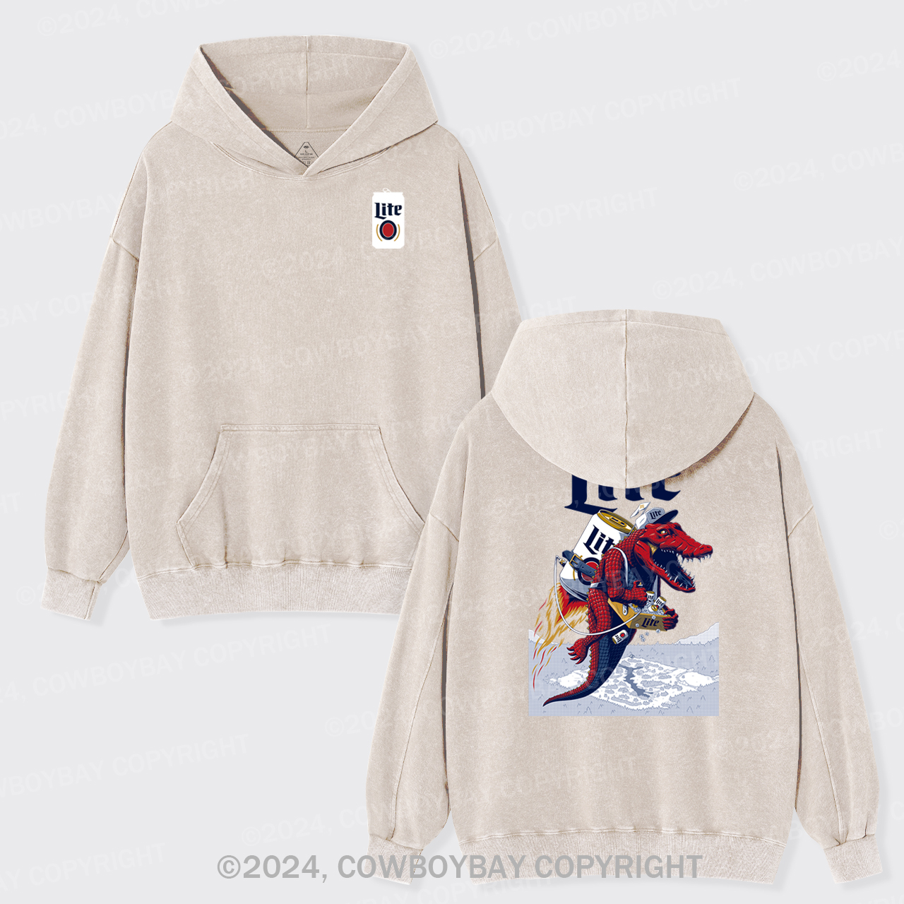 Western Crocodile Garment-Dye Hoodies