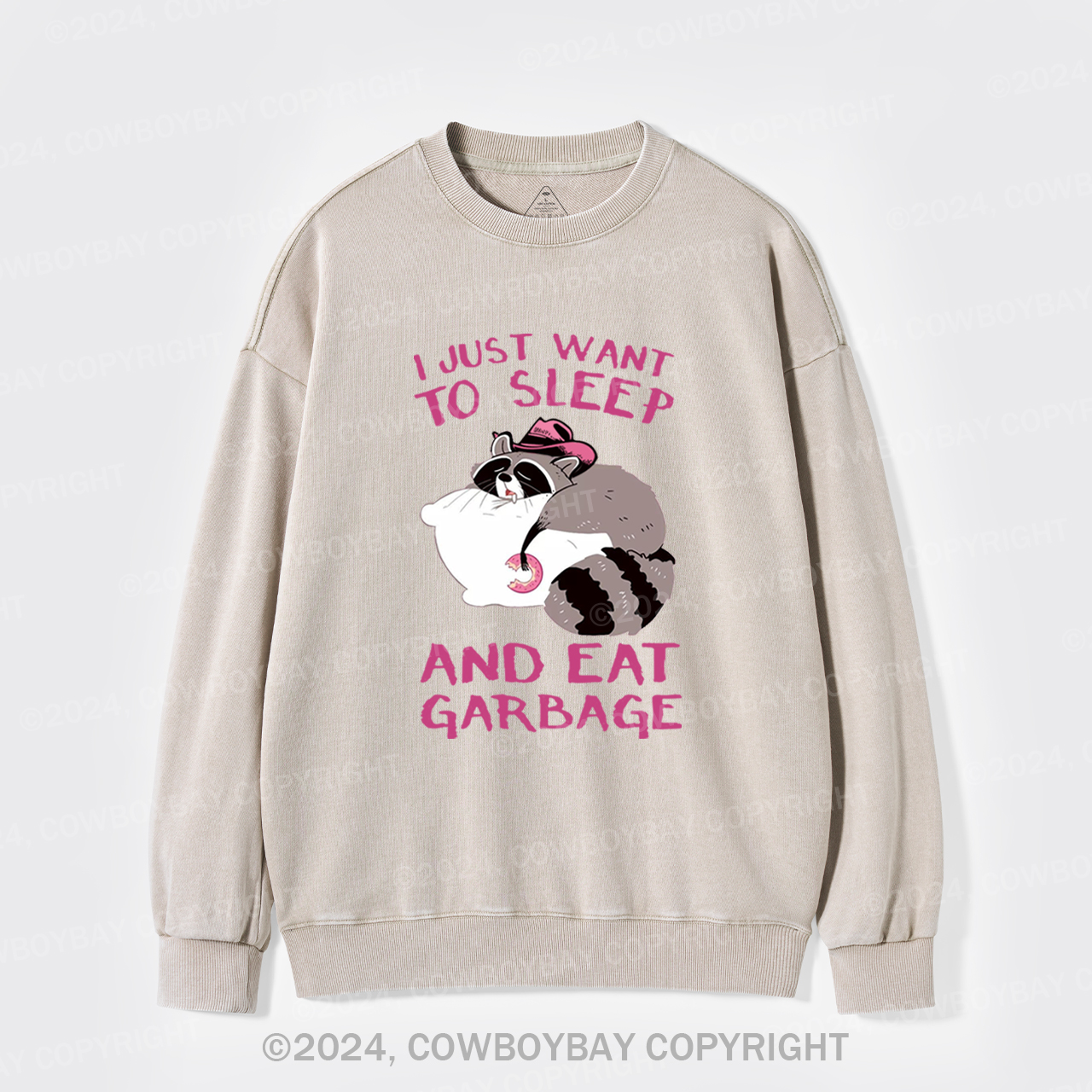 I Just Want To Sleep And Eat Garbage Washed Sweatshirts