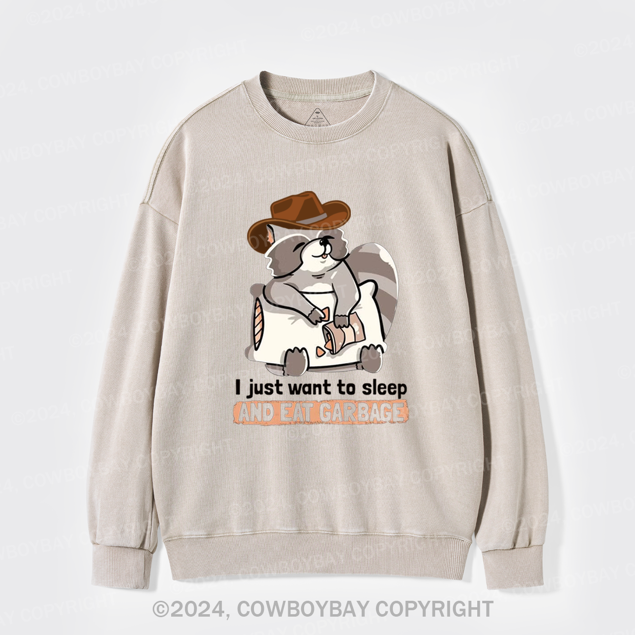 Sleep And Eat Garbage Washed Sweatshirts