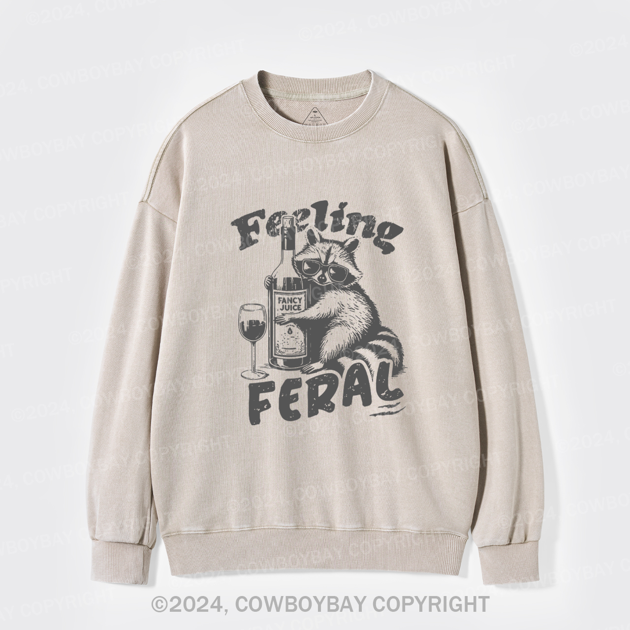 Feeling Feral Of Raccoon Washed Sweatshirts