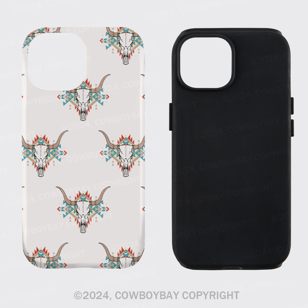 Aztec Cow Skull Phone Case