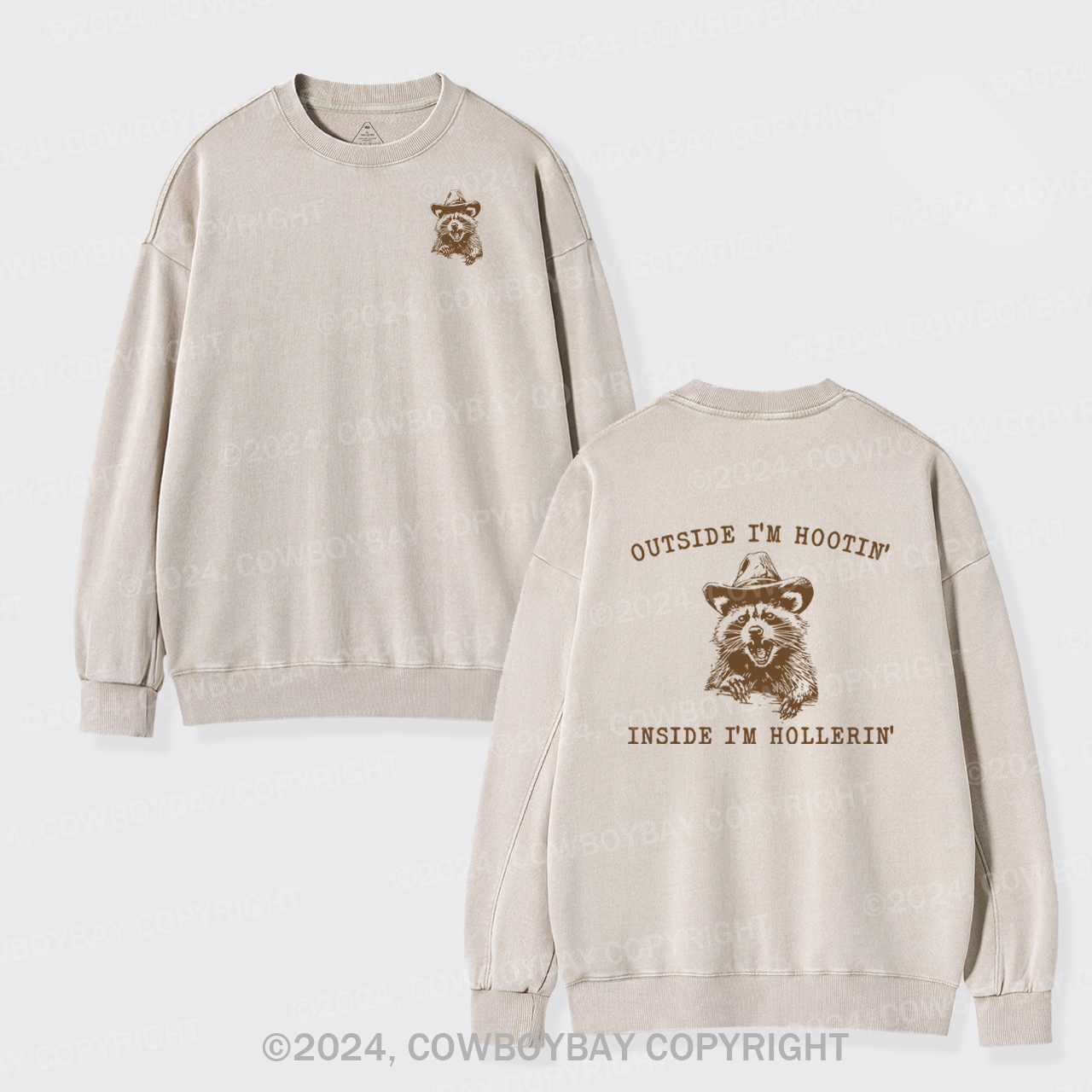 Outside I'm Hootin But Inside I Be Hollerin Washed Sweatshirts