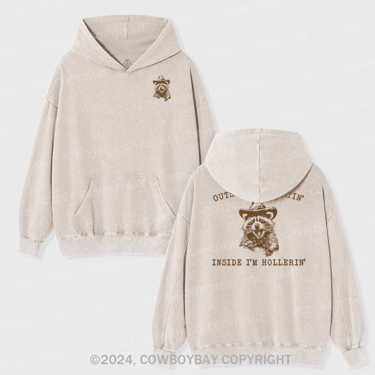 Outside I'm Hootin But Inside I Be Hollerin Garment-Dye Hoodies