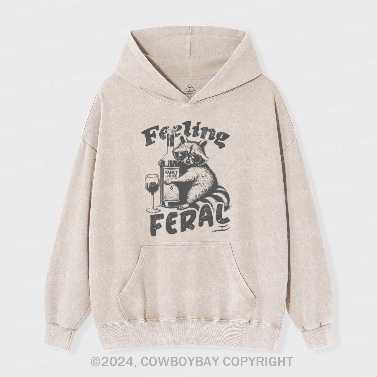 Feeling Feral Of Raccoon Garment-Dye Hoodies