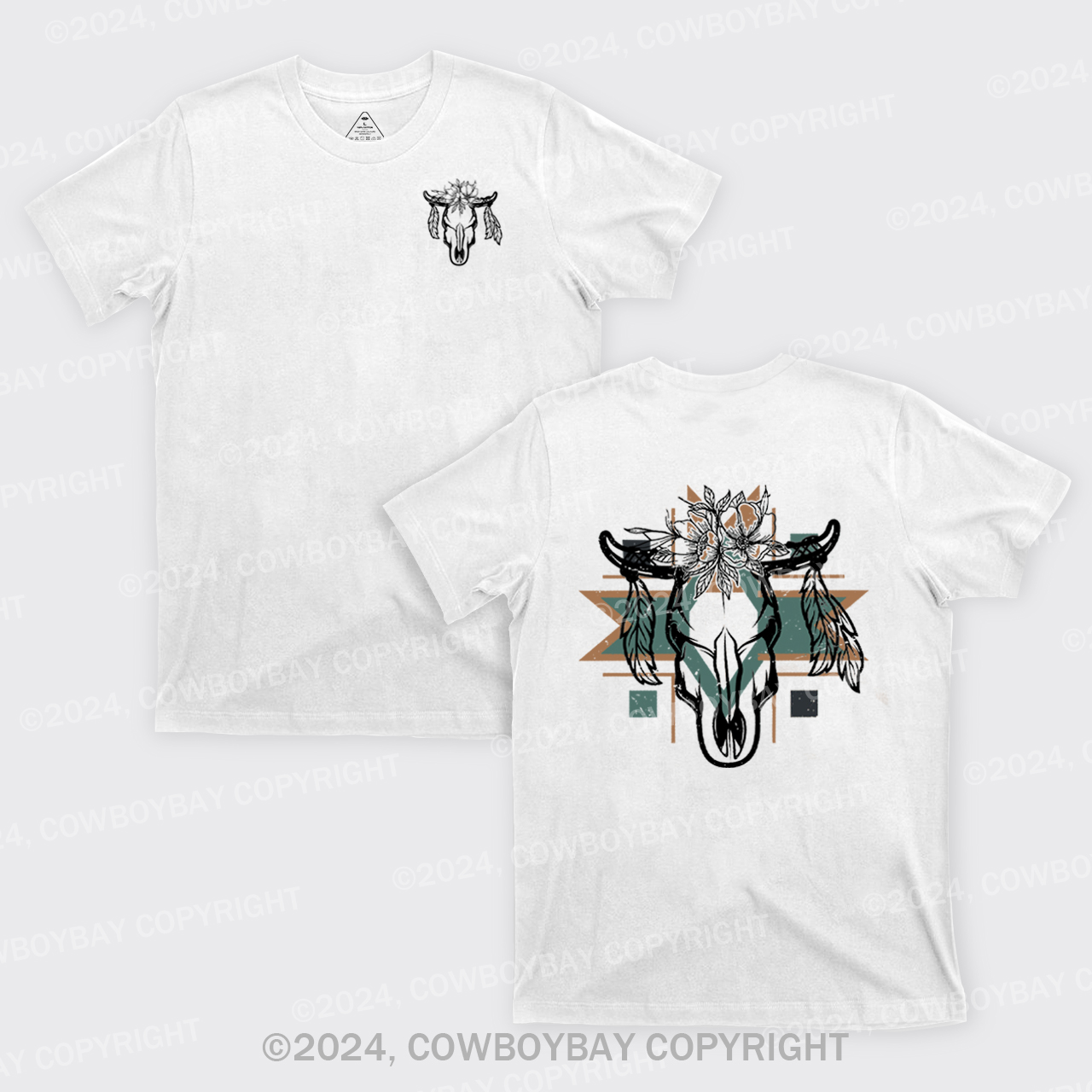 Aztec Cow Skull T-Shirts