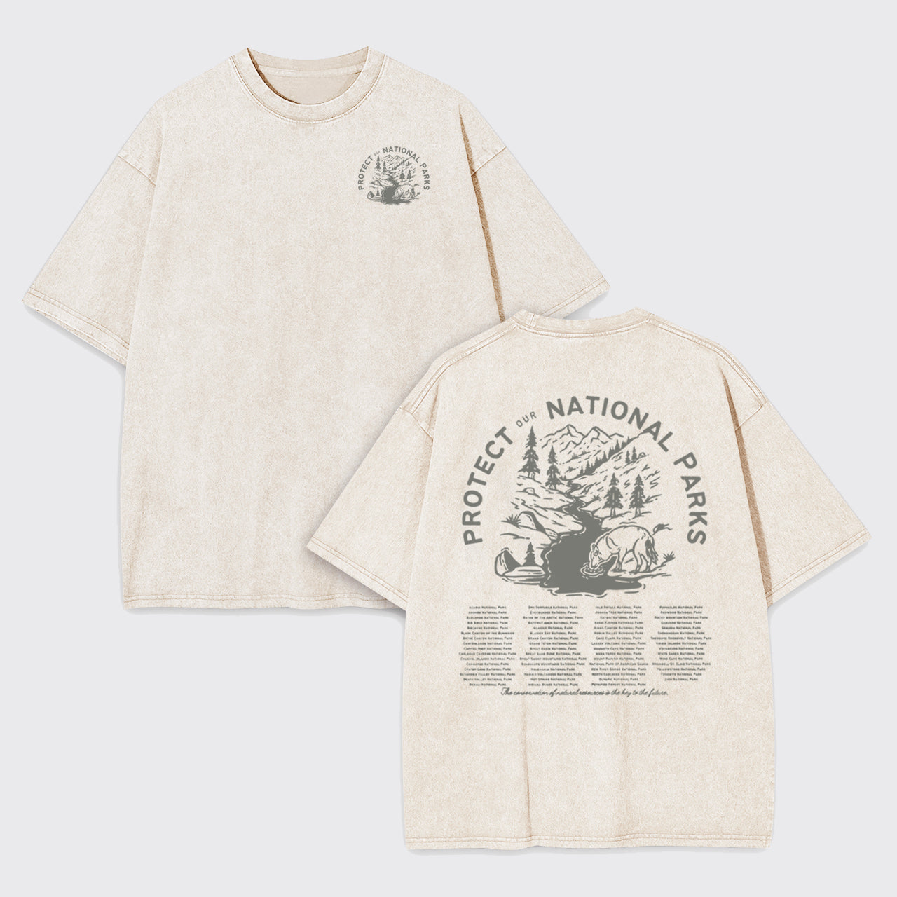 Nature Lover Mountain Hiking Garment-dye Tees