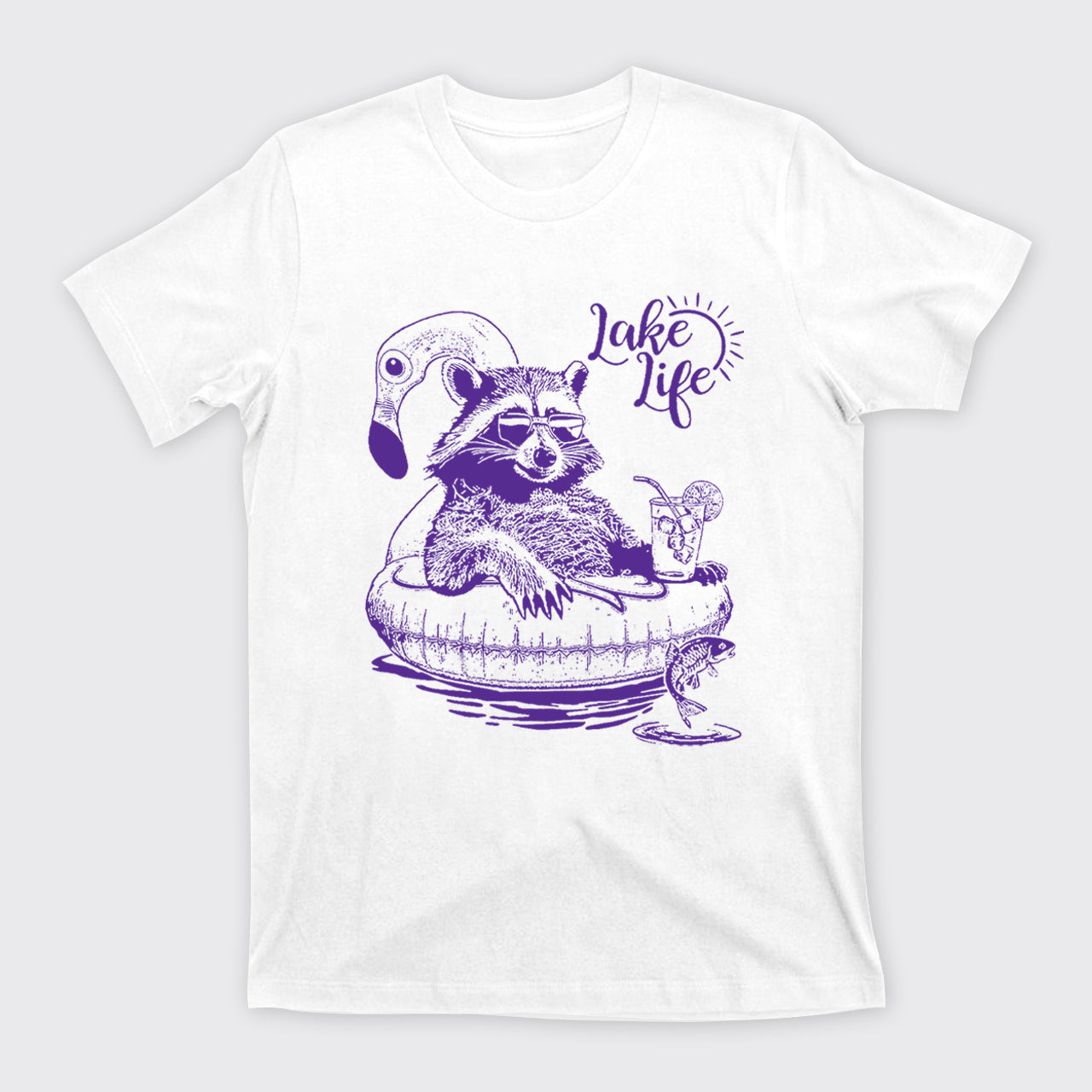 Cute Raccoon Retro Beach Theme T-Shirts
