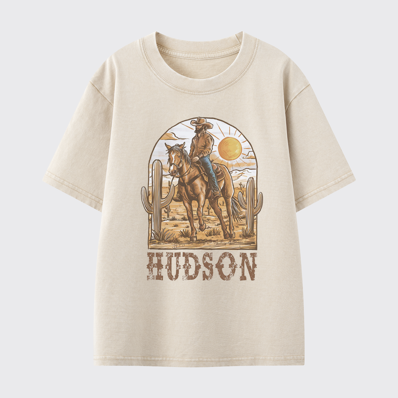 Personalized Cowboy Desert Washed Toddler T-shirt