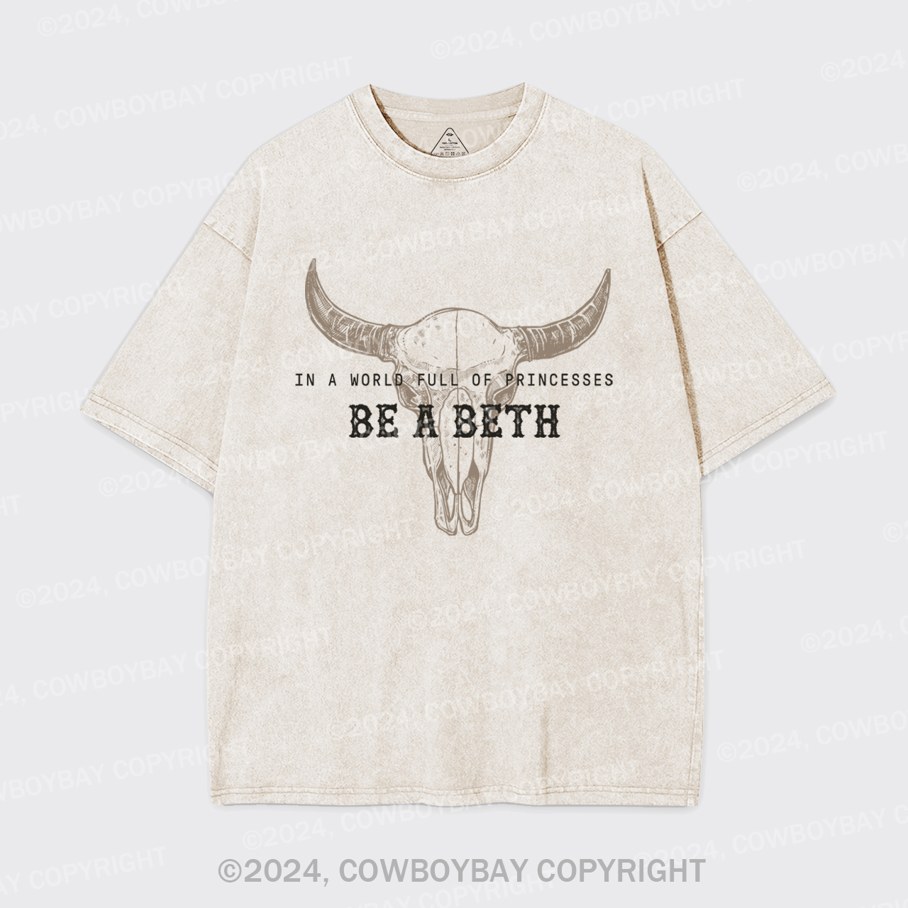 Cowboybay,Boho Cow Skull Garment-dye Tees