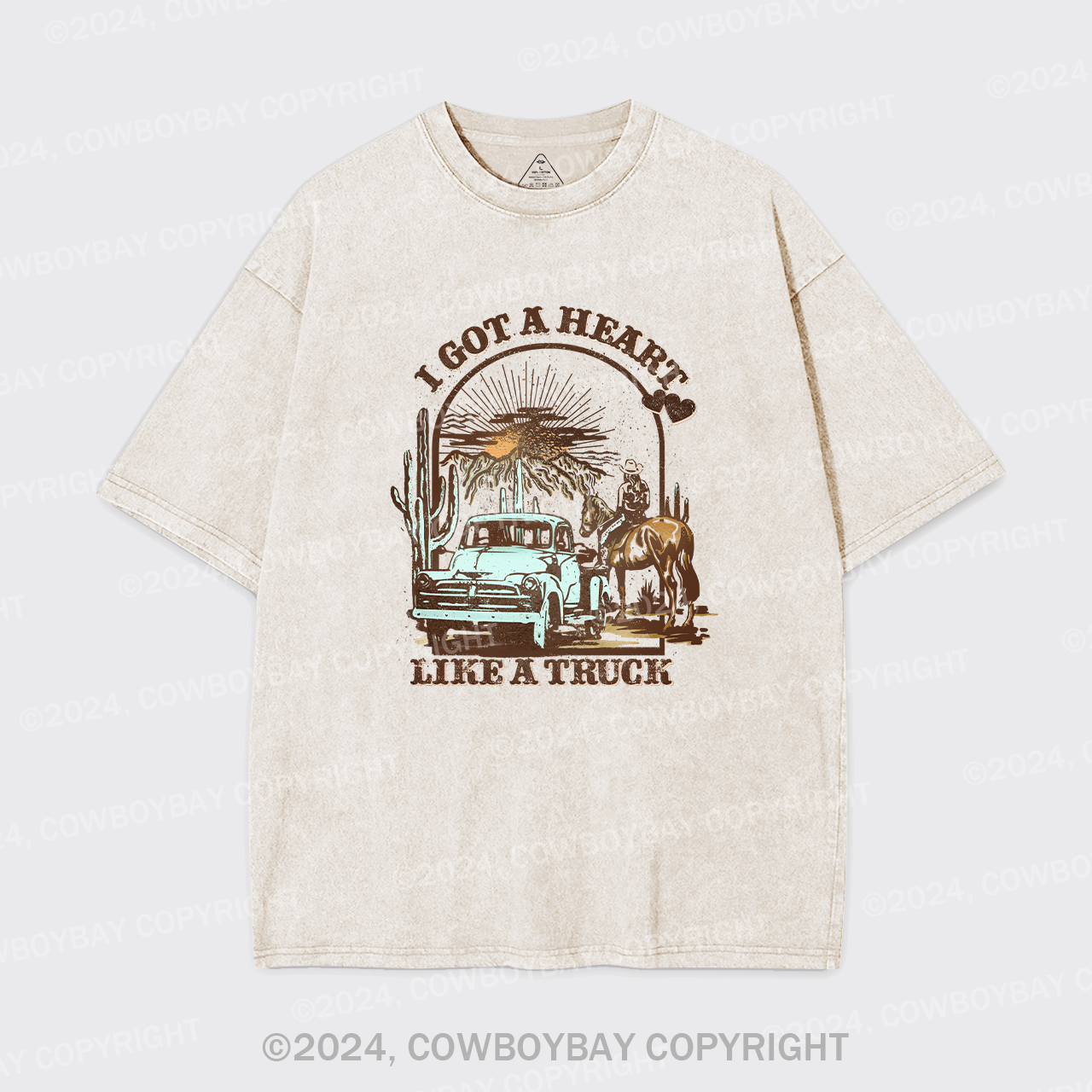 Heart Like A Truck Western Sunset Garment-dye Tees