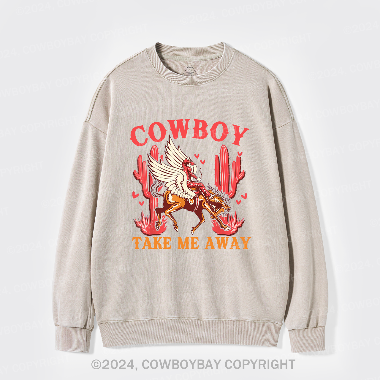 Wild West Cowboy Take Me Away Washed Sweatshirts