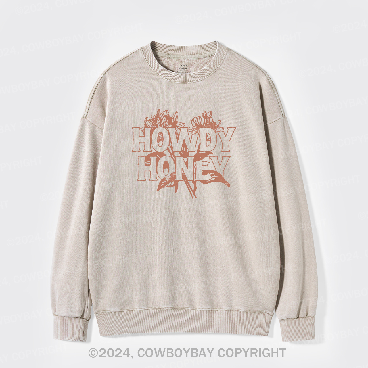Howdy Honey Honeysuckle Plant Washed Sweatshirts