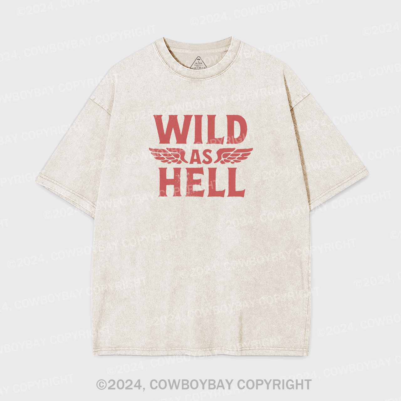 Wild As Hell Wings Rock N Roll Cowgirl Garment-dye Tees