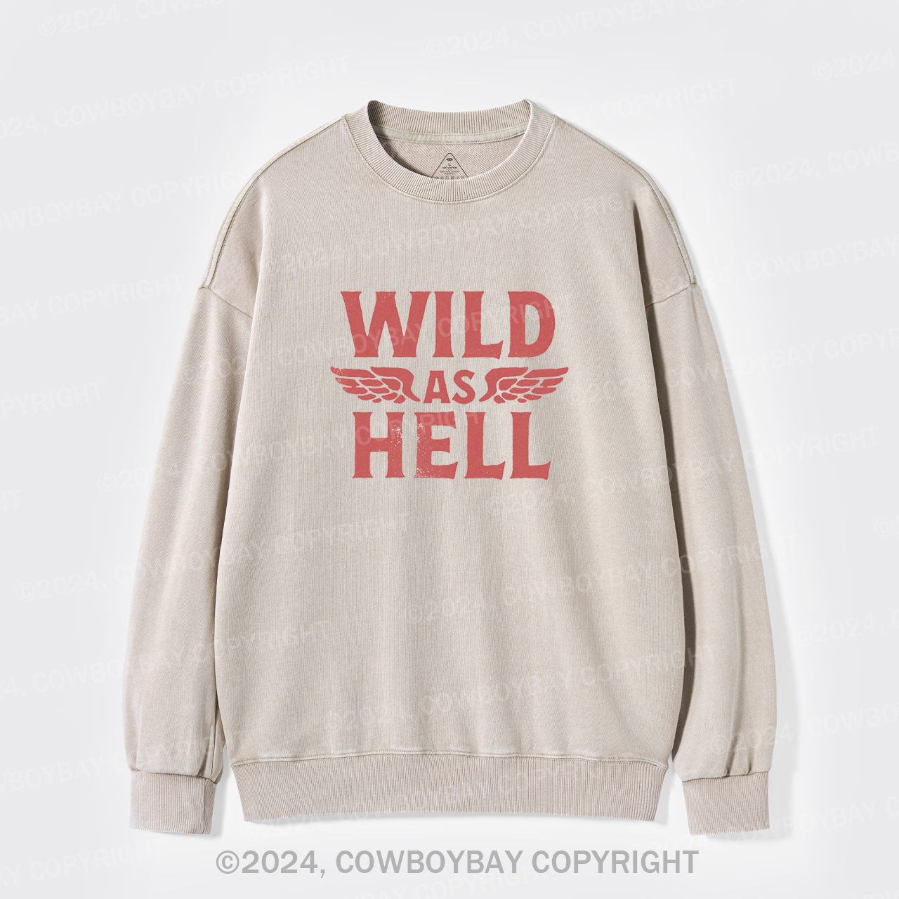 Wild As Hell Wings Rock N Roll Cowgirl Washed Sweatshirts