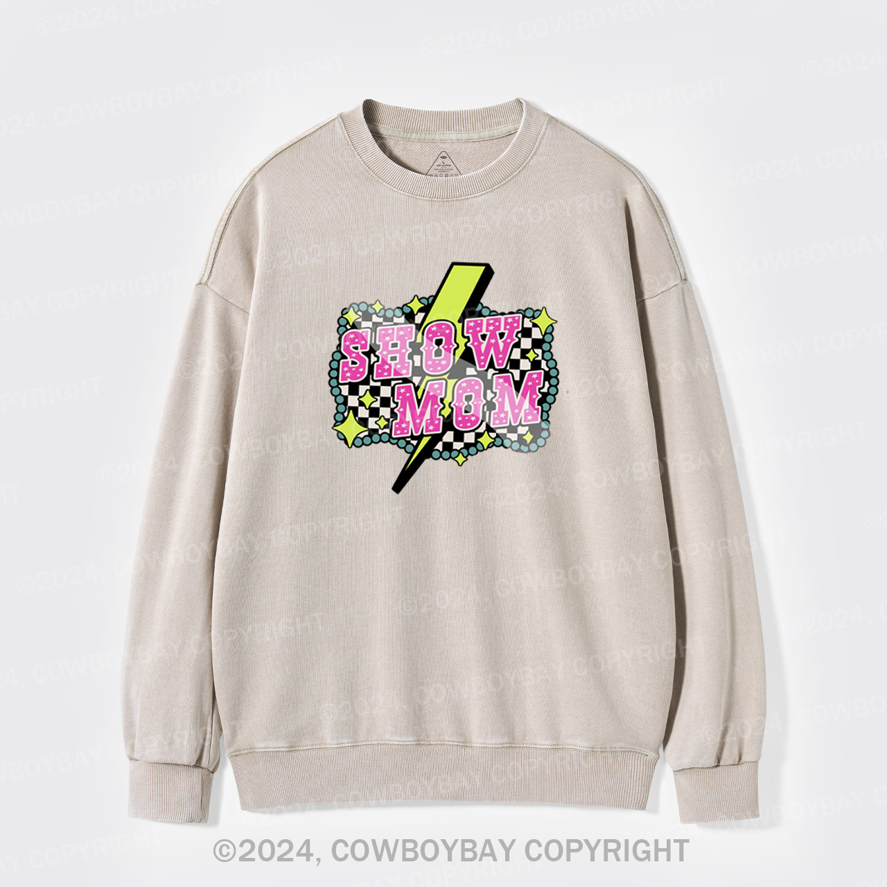 Show Mom Cowgirl Washed Sweatshirts