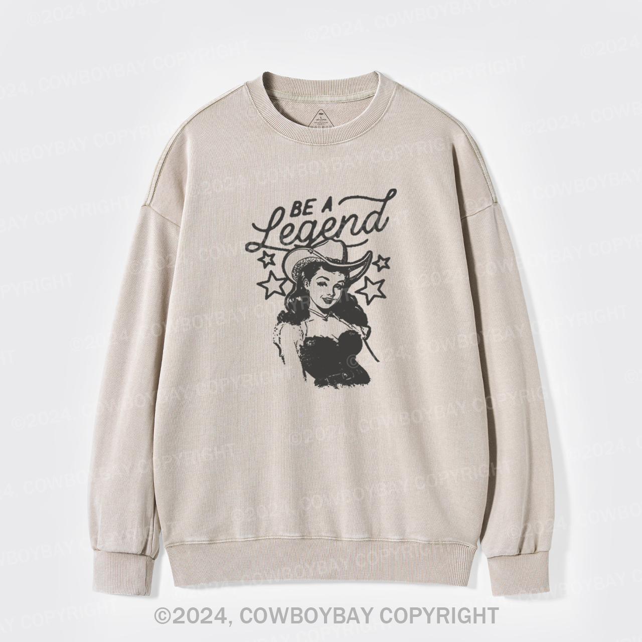 Vintage Sexy Cowgirl Be A Legend Washed Sweatshirts