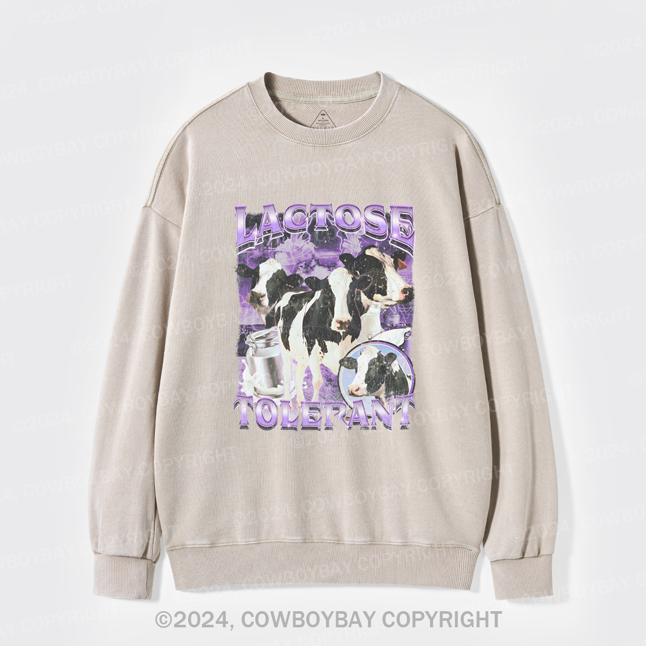 Lactose Tolerant Washed Sweatshirts