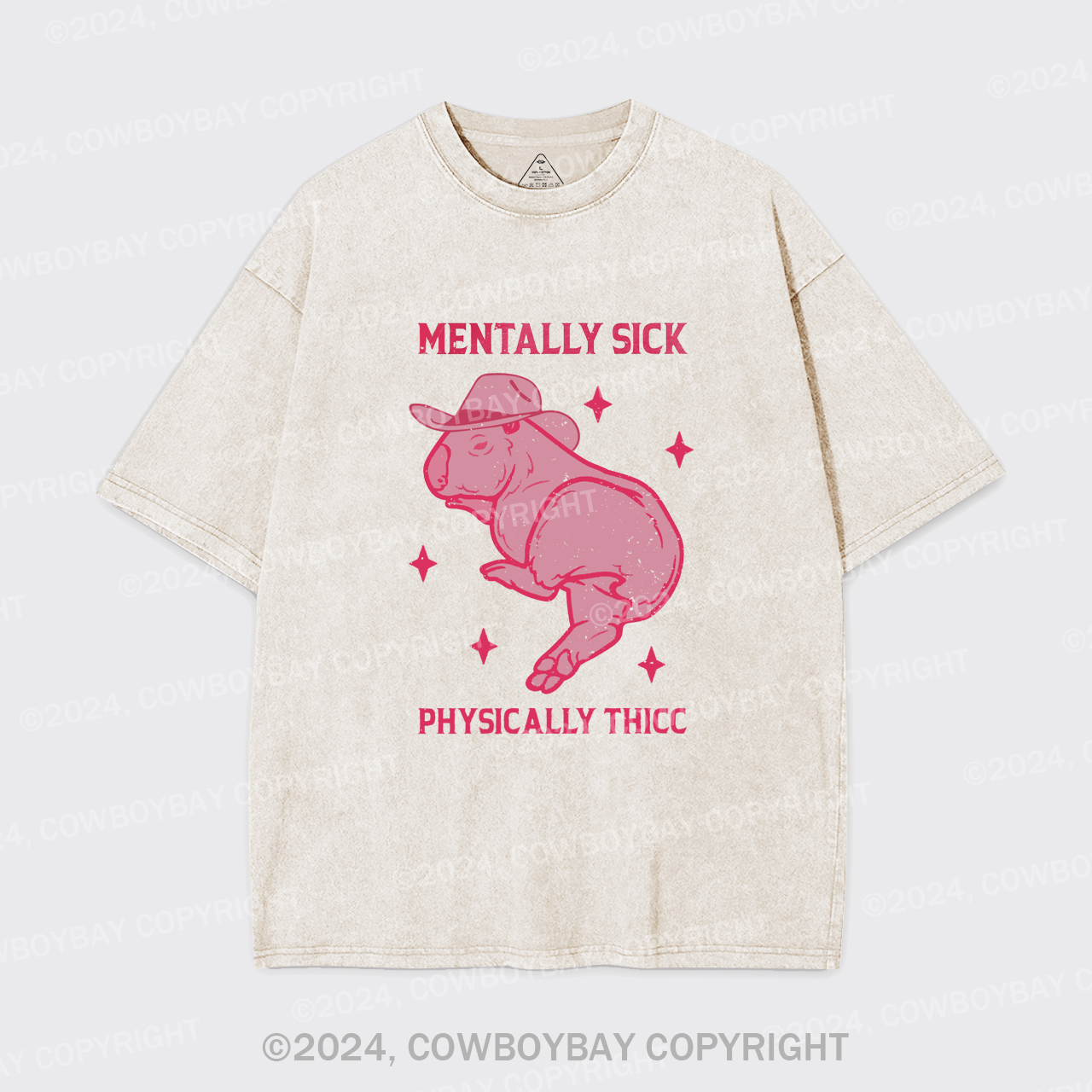Mentally Sick Physically Thicc Capybara Garment-dye Tees