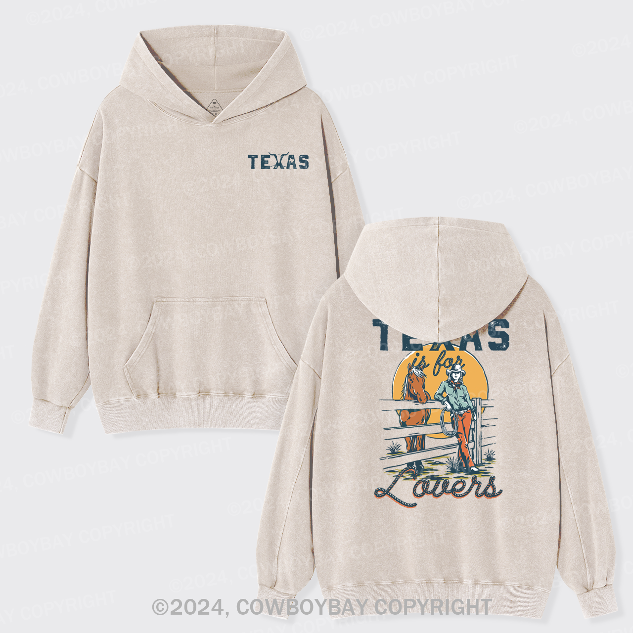 Texas Is For Lovers Garment-Dye Hoodies